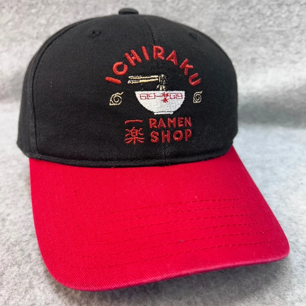 Ichiraku Ramen Shop Mens Black Naruto Shippuden Baseball Hat Embroidered OSFM
